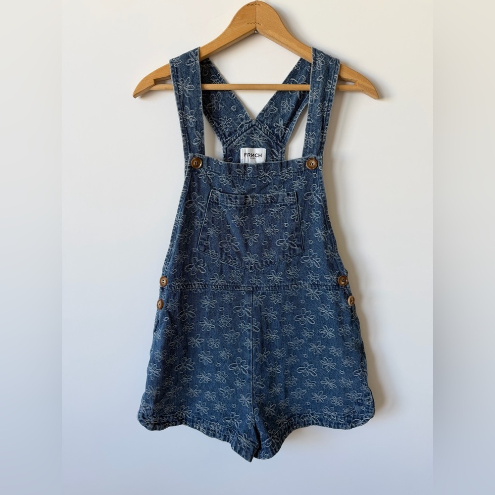 FRNCH Blue Floral Denim Overalls - Picture 3 of 10
